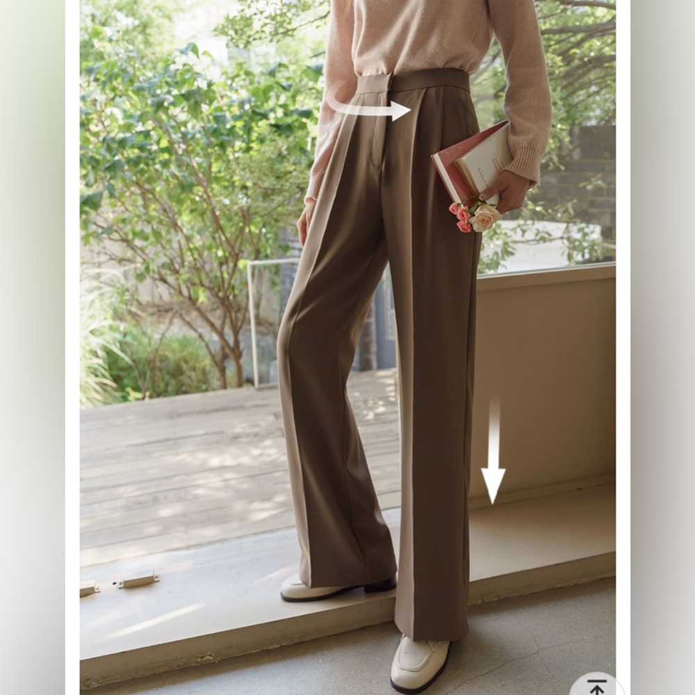 Korean-designed Wrinkle-free Wide Slacks (Black)